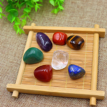 7 unid/set cristal Natural pulido energía piedra ágata chakras y Reiki curación