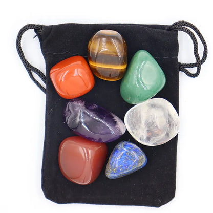 7pc/set Natural crystal Polished Energy Stone Agate Chakra Reiki Healing