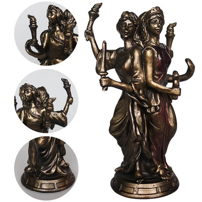 Hecate Triple Goddess Resin Statue