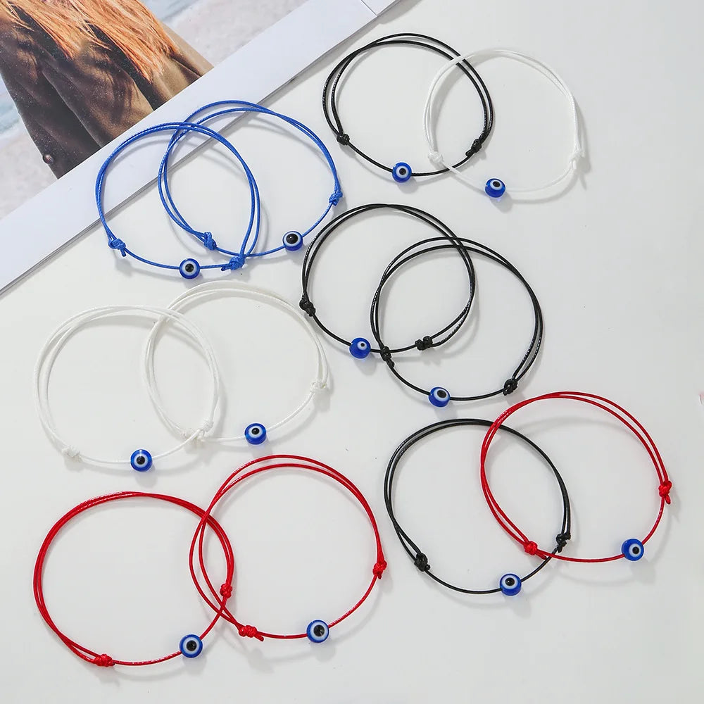 2Pcs Evil Eye Woven Lucky Bracelet