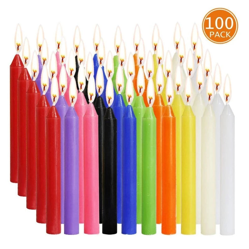 100 piece Assorted Colors Candles for Rituals, Spells